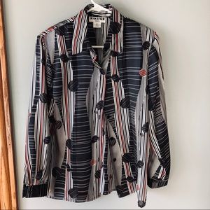 Joan Leslie printed button down top